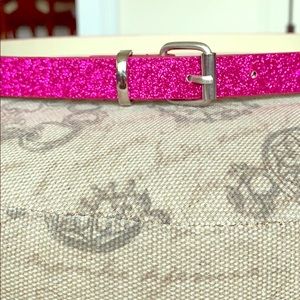 Pink sparkly narrow belt size M